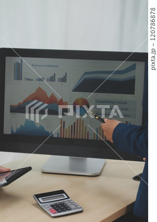 Business Documents, Auditor businesswoman checking searching document legal prepare paperwork or report for analysis TAX time,accountant Documents data contract partner deal in workplace office 120786878