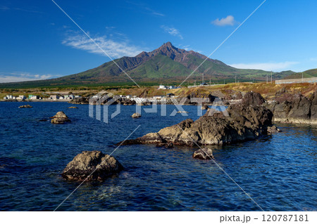 利尻島 仙法志御崎公園,からの利尻富士 北海道離島の絶景 利尻島 仙法志御崎公園,からの利尻富士 北海道離島の絶景 120787181
