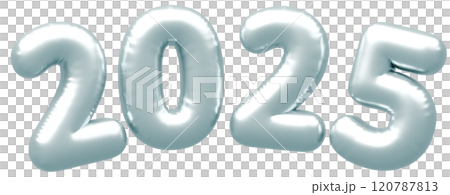 3D image_letter balloon_2025_silver 3D image_letter balloon_2025_silver 120787813