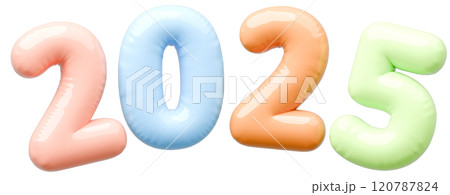 3D画像_文字風船_2025_パステルカラー 120787824
