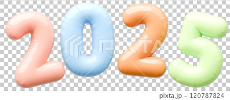 3D画像_文字風船_2025_パステルカラー 120787824