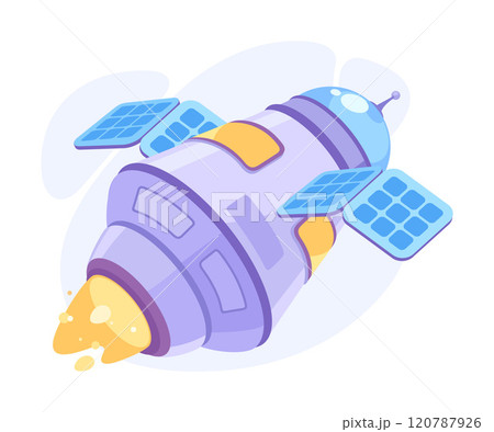 Space Rocket and Shuttle for Cosmos Exploration Vector Illustration 120787926