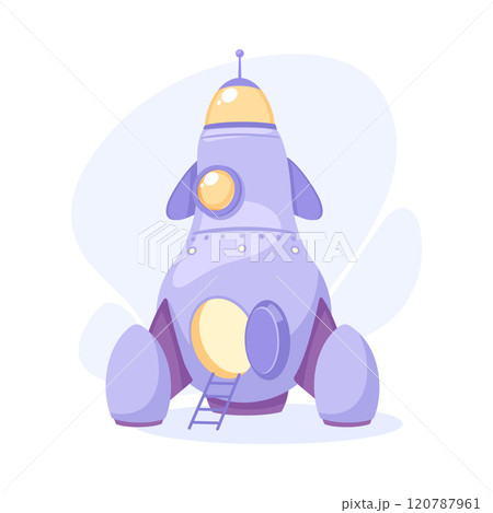 Space Rocket and Shuttle for Cosmos Exploration Vector Illustration 120787961