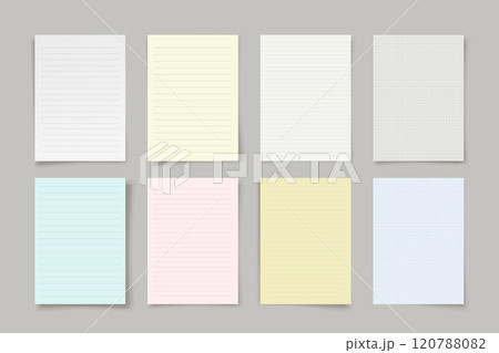 various paper colors in set with shadows 120788082