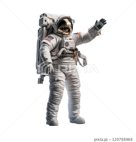 Astronaut in a space suit Floating in Space A Captivating Vision of Exploration and Discovery Beyond Earth isolated on white background 120788968