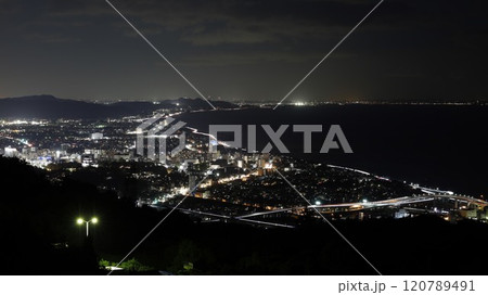 石垣山一夜城歴史公園から見た神奈川県小田原市を中心とした夜景 120789491