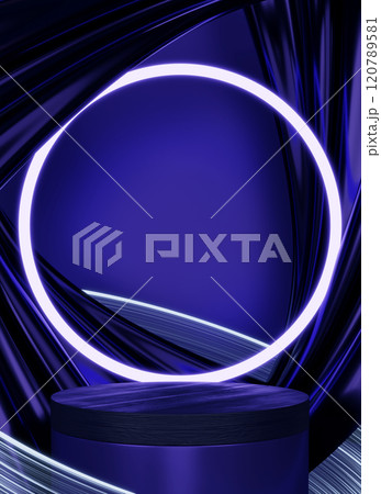 Dark blue geometric background, japanese style podium blue concept .3d rendering Dark blue geometric background, japanese style podium blue concept .3d rendering 120789581