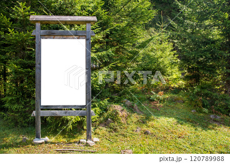 White blank wooden sign board 120789988