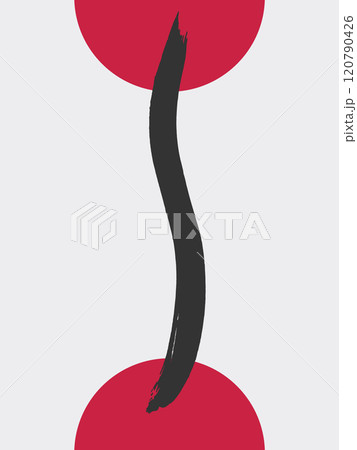 Abstract minimalistic poster. Modern art for home or office decor. Trendy poster in japanese style.	 120790426