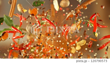 Freeze Motion of Flying Spice. 120790573