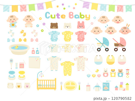 ベビー 用品　イラストセット 120790582