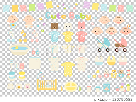 ベビー 用品　イラストセット 120790582