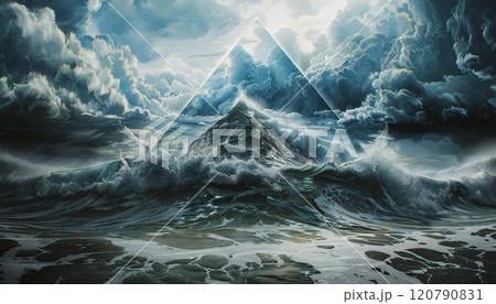 An image of the imaginary mysterious Bermuda Triangle An image of the imaginary mysterious Bermuda Triangle 120790831