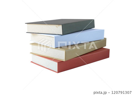 Stack of many hardcover books isolated on white background. Stack of many hardcover books isolated on white background. 120791307