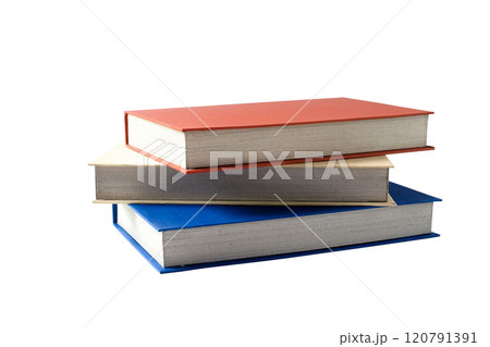 stack of colors hardcover books isolated on white. stack of colors hardcover books isolated on white. 120791391