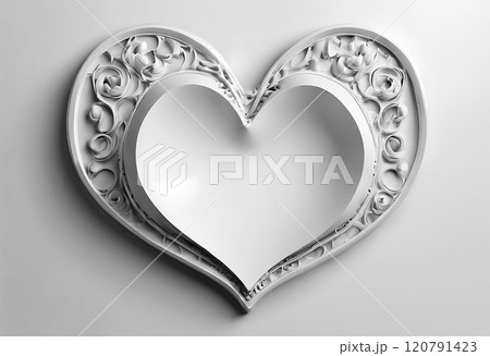 Beautiful white heart - Generative AI 120791423