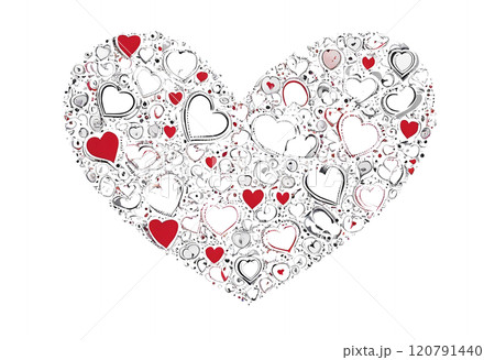 Beautiful red and white heart - Generative AI 120791440