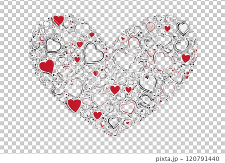 Beautiful red and white heart - Generative AI 120791440