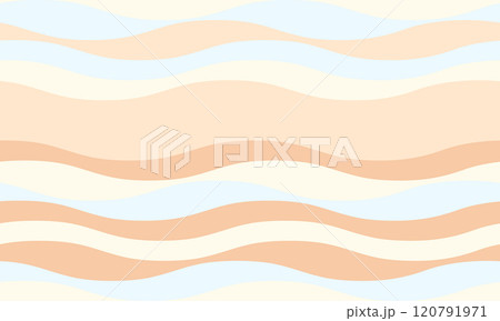 Abstract background with wavy stripes in vibrant colors, creating a rippled, liquid effect. Smooth curves and textured lines add elegance, vitality, and creativity. Ideal for wallpaper or textile. 120791971