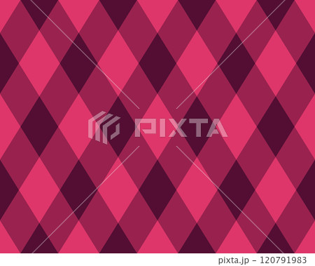 Argyle pattern of geometric rhombus. Harlequin check wallpaper design. Classic diamond shaped textile material for web background, print fabric clothing, sweater, wrapping paper, gift card, invitation 120791983