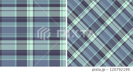 Background textile pattern of tartan check plaid with a seamless texture fabric vector. Set in sea colors in current fashion trend. 120792199