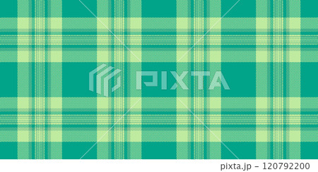 Ribbon texture tartan plaid, carnival background vector seamless. Designer pattern check fabric textile in green and teal colors. 120792200