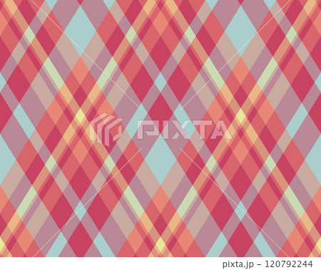 Argyle pattern of geometric rhombus. Harlequin check wallpaper design. Classic diamond shaped textile material for web background, print fabric clothing, sweater, wrapping paper, gift card, invitation Argyle pattern of geometric rhombus. Harlequin check wallpaper design. Classic diamond shaped textile material for web background, print fabric clothing, sweater, wrapping paper, gift card, invitation 120792244