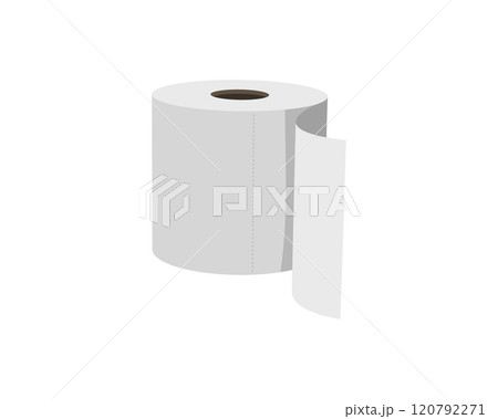 Toilet paper roll or tube icon design, template for wc. Bathroom hygiene icons, kitchen cleaning towel. Blank soft scroll product. 120792271