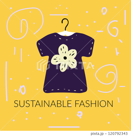 Clothing secondhand sustainable fashion vector Clothing secondhand sustainable fashion vector 120792343