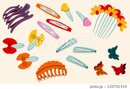 A set of different hairpins. Hair accessories. 120792354