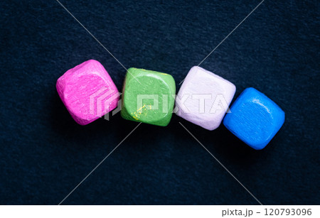 Top view of colorful square beads 120793096