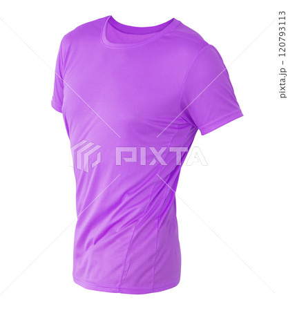 purple t-shirt template on invisible mannequin purple t-shirt template on invisible mannequin 120793113