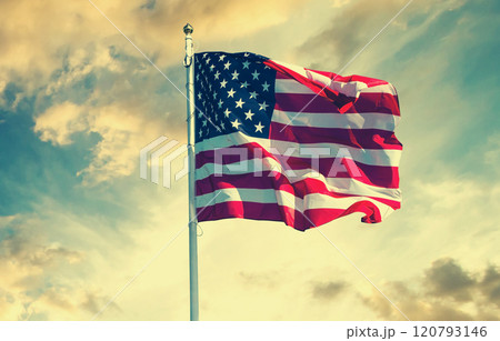 american flag waving 120793146