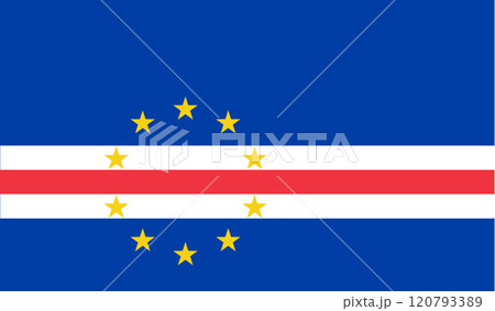 Cape Verde flag in official colors, dimensions and aspect ratio. Vector flag symbolizing national pride, identity, heritage, patriotism and authority Cape Verde flag in official colors, dimensions and aspect ratio. Vector flag symbolizing national pride, identity, heritage, patriotism and authority 120793389