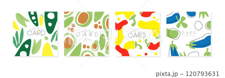 Vegetable Juicy Card and Banner Original Design Vector Set 120793631