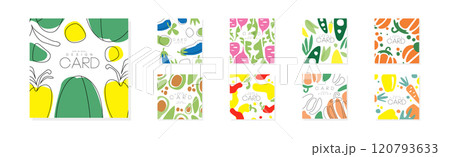 Vegetable Juicy Card and Banner Original Design Vector Set 120793633