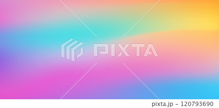 Rainbow ombre background with bright blurry hologram pattern. Abstract gradient effect in pink, pastel, and iridescent hues. Soft holograph vector 120793690