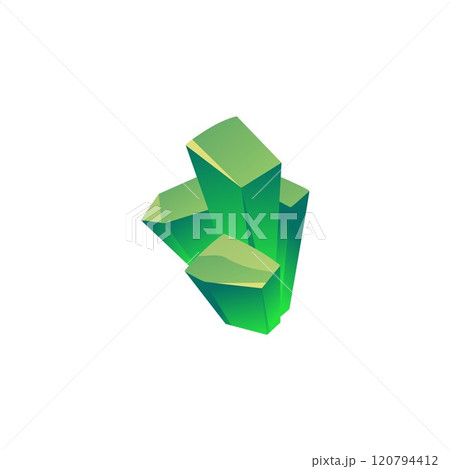 Vector Illustration with green crystals on isolated background. Vector Illustration with green crystals on isolated background. 120794412