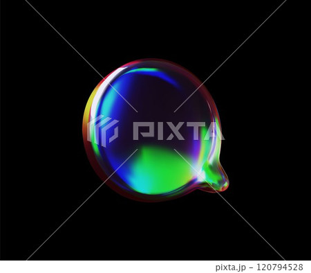 Colorful 3D speech bubble with glass design and gradient with blue, green and rainbow elements Colorful 3D speech bubble with glass design and gradient with blue, green and rainbow elements 120794528