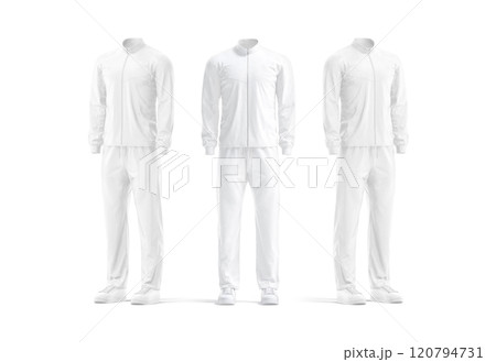 Blank white sport team uniform mockup, front and side view 120794731