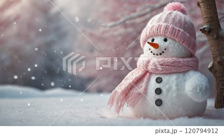 snowman with snow 120794912