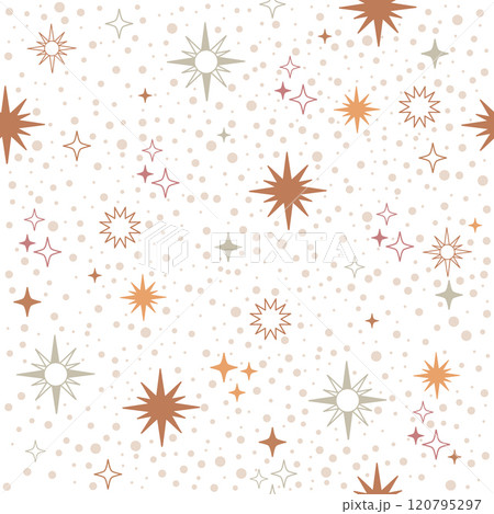 Linear stars and sparks seamless pattern vector 120795297