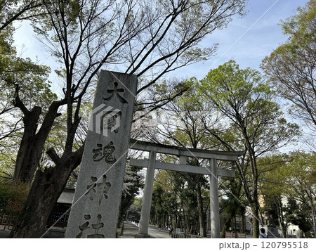 東京都府中市の神社、大國魂神社の大鳥居と社号標です。 120795518