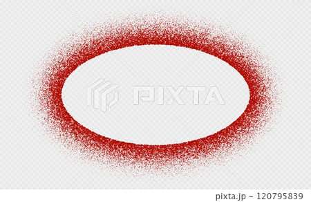 Pepper frame, red chili border, spicy paprika powder in oval shape. 120795839
