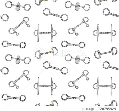 Vector set of hand drawn equestrian bits Vector set of hand drawn equestrian bits 120795929