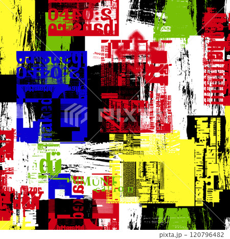 抽象的で無意味なテクスチャのコラージュ柄, 120796482