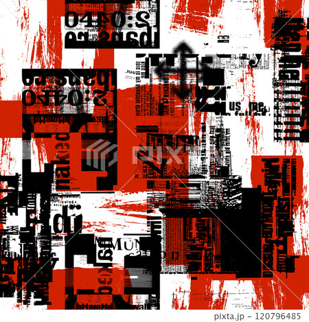 抽象的で無意味なテクスチャのコラージュ柄, 120796485