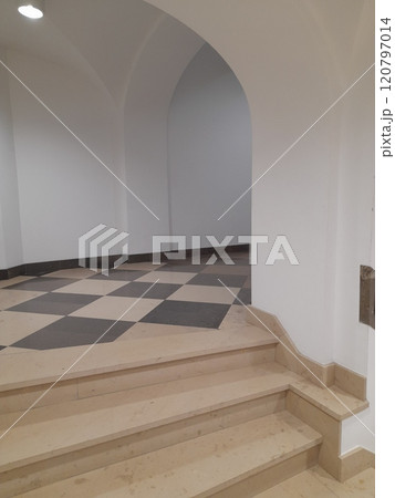 Historic Stone Staircase Interior 120797014