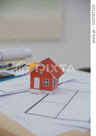 Architects, engineers, contractors working in the office with blueprints, inspection engineers Work analysis for architectural plan, construction project sketch, focus, business construction concept. 120797320