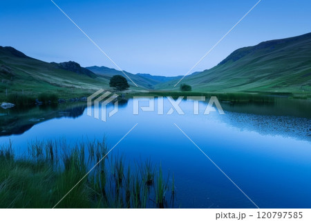 Tranquil Twilight at Serene Lakeside 120797585